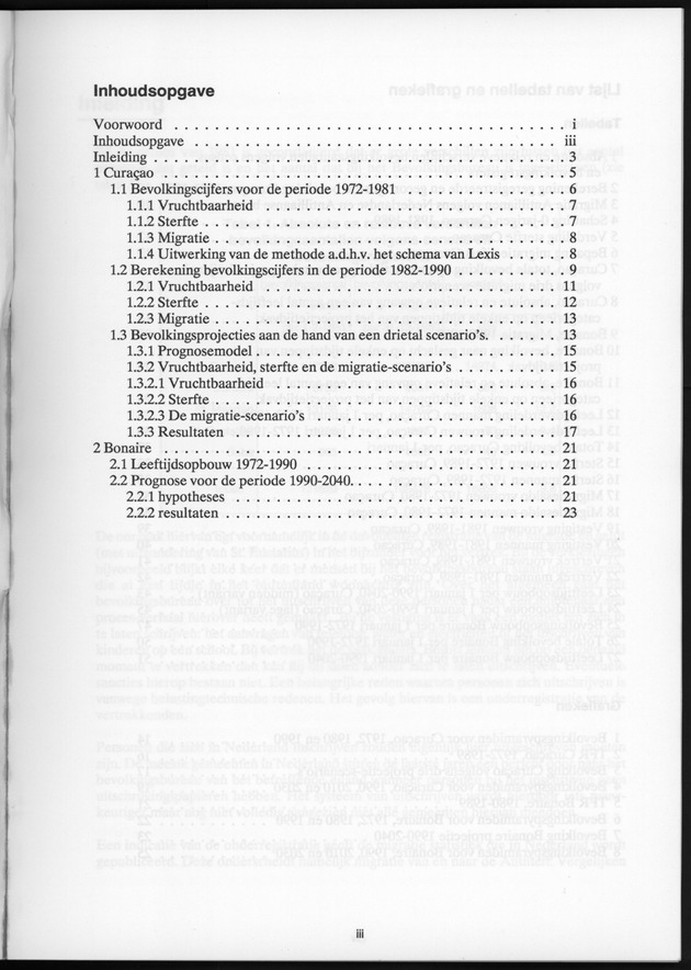 Bevolkingscijfers Curaҫao en Bonaire en vooruitberekeningen - Page iii