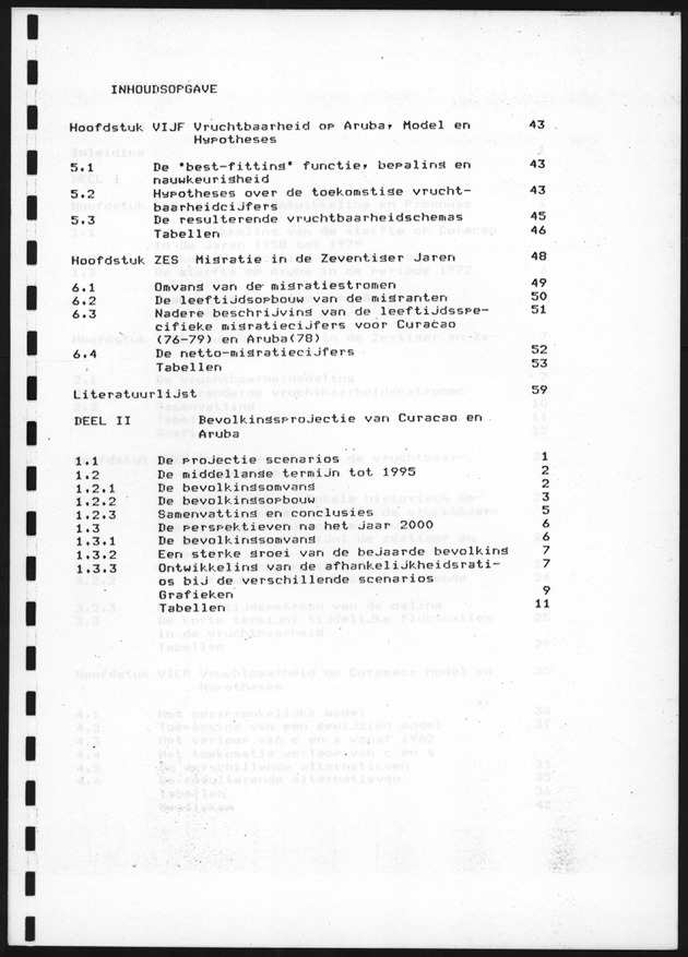 De toekomstige bevolkingsontwikkeling op Curacao en Aruba - Inhoudsopgave