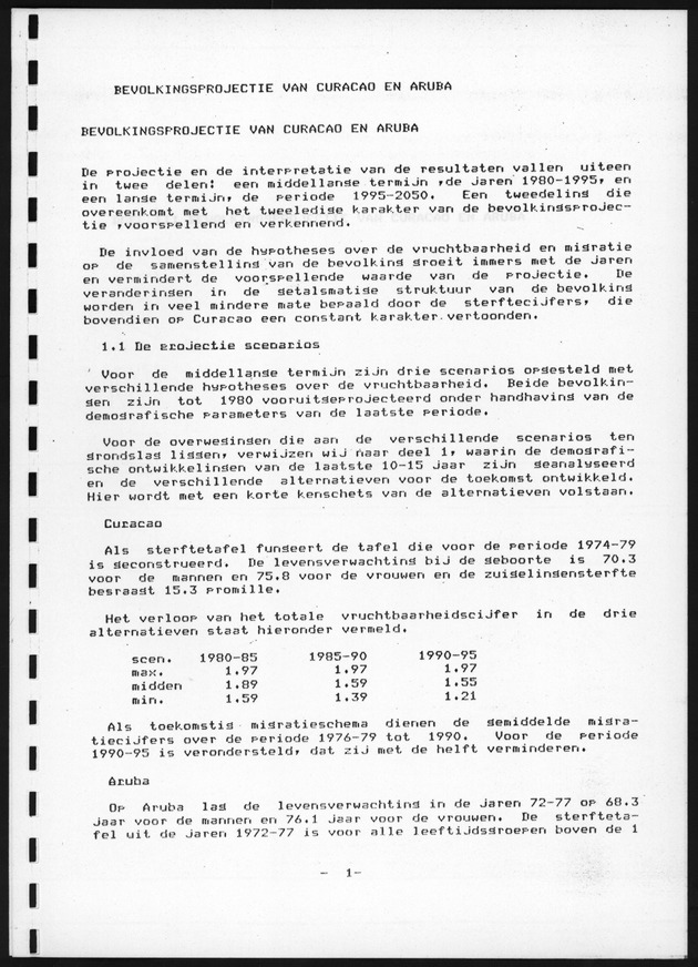 De toekomstige bevolkingsontwikkeling op Curacao en Aruba - Page 1
