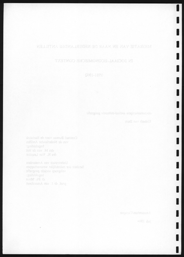 Migratie van en naar de Nederlandse Antillen in Sociaal-economische context - Blank Page