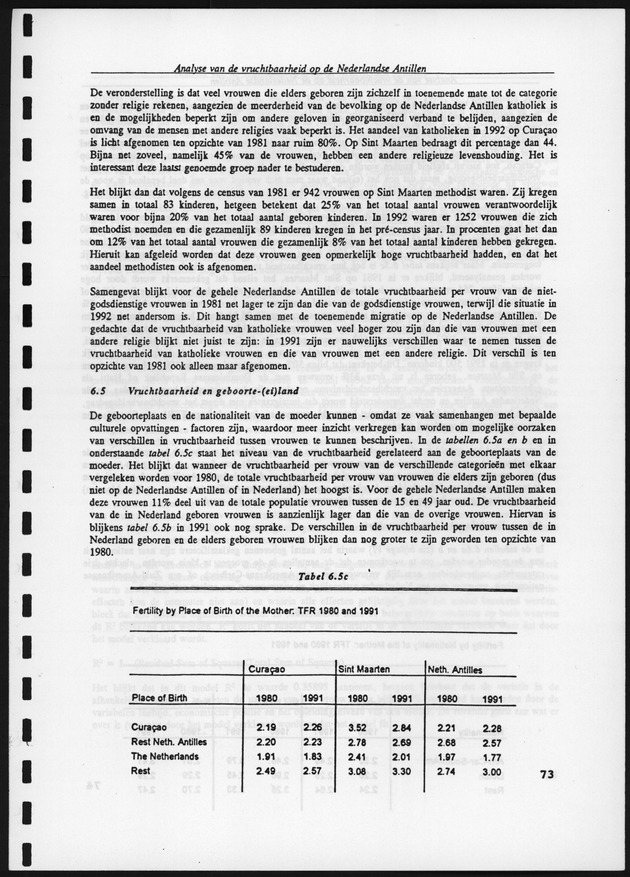 Analyse van de Vruchtbaarheid op de Nederlandse Antillen - Page 73