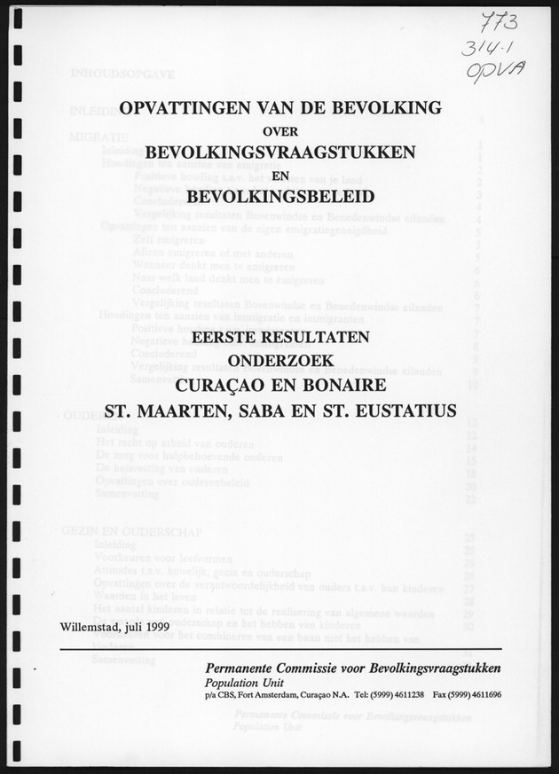 Opvattingen van de bevolking over bevolkingsvraagstukken en bevolkingsvraagstukken en bevolkingsbeleid - Title Page