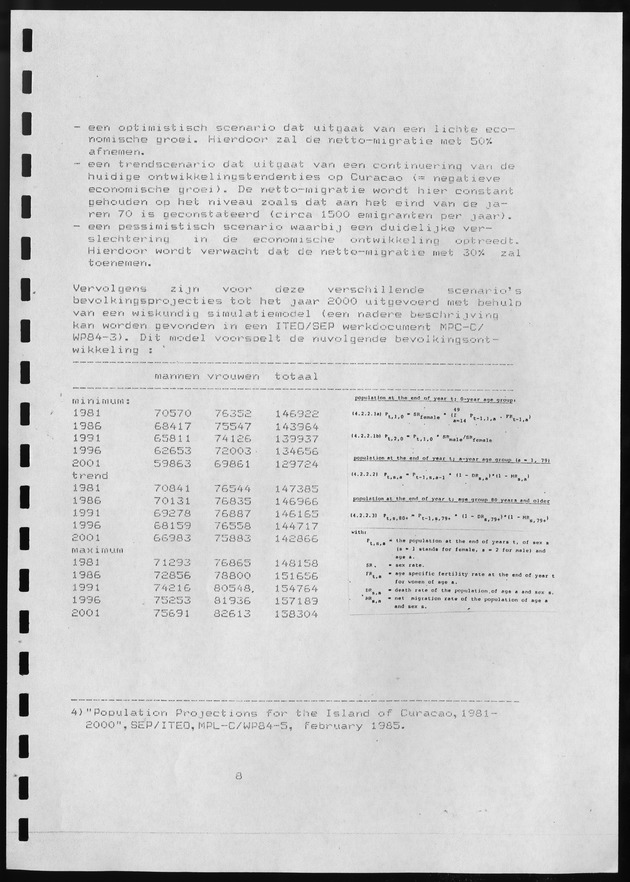 De verwachte bevolkingsontwikkeling op curacao tot het jaar 2000 volgens een drietal projectiemethoden - Page 8