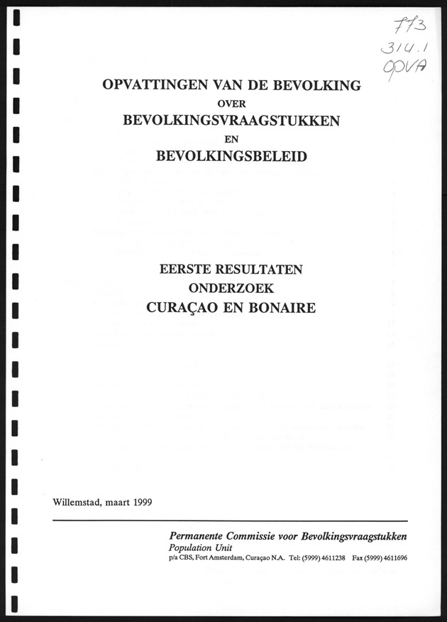 Opvattingen van de bevolking over bevolkingsvraagstukken en bevolkingsvraagstukken en bevolkingsbeleid - Title Page