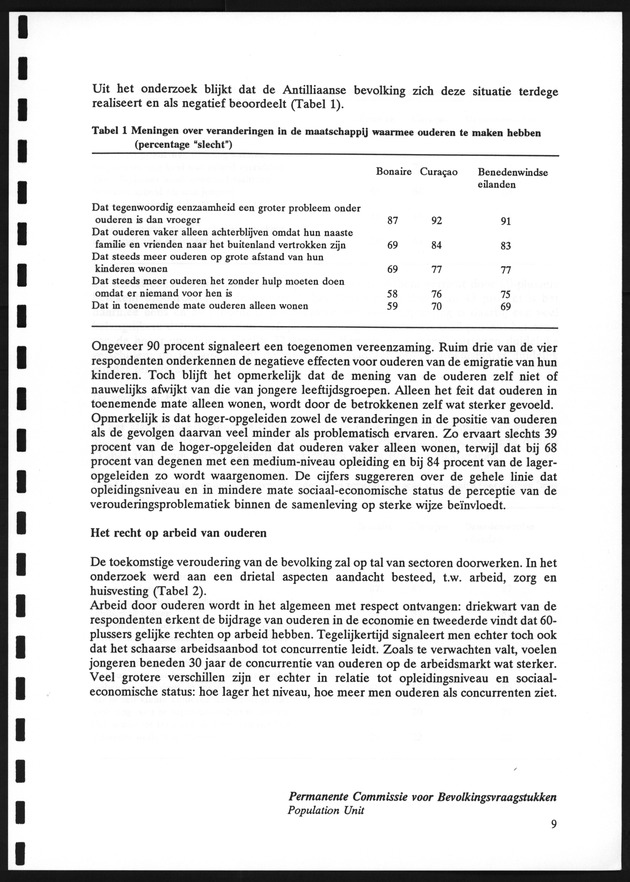 Opvattingen van de bevolking over bevolkingsvraagstukken en bevolkingsvraagstukken en bevolkingsbeleid - Page 9