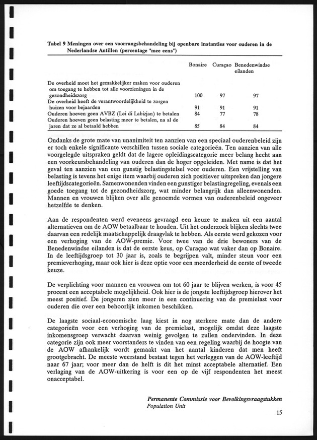 Opvattingen van de bevolking over bevolkingsvraagstukken en bevolkingsvraagstukken en bevolkingsbeleid - Page 15