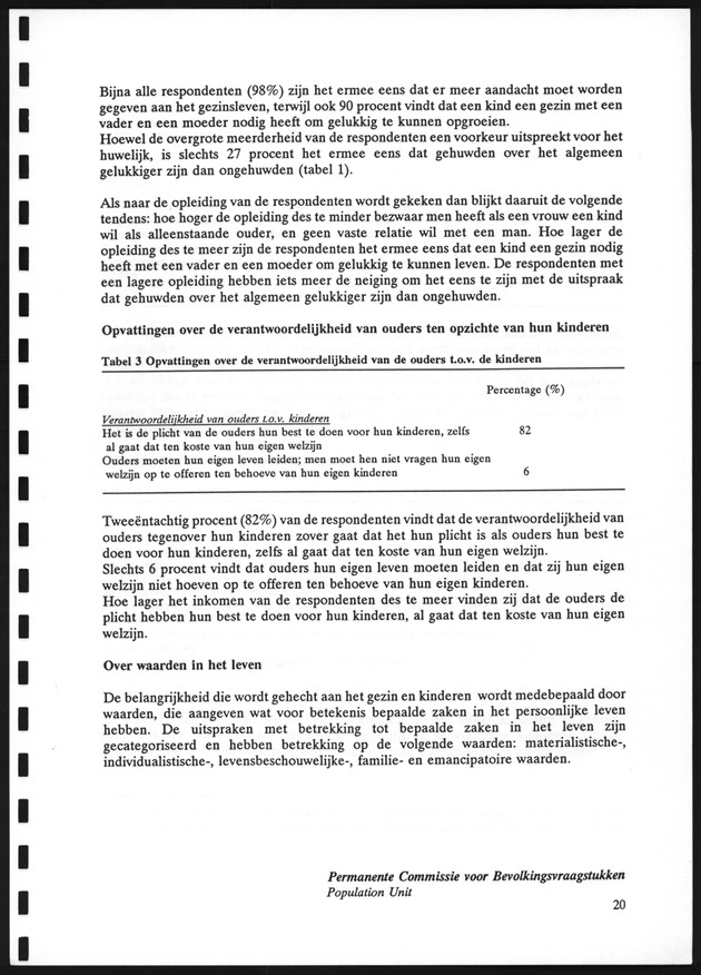 Opvattingen van de bevolking over bevolkingsvraagstukken en bevolkingsvraagstukken en bevolkingsbeleid - Page 20