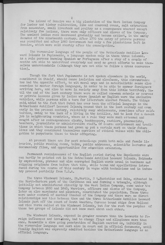 Documented Paper on the Netherlands Antilles for the conference on dempgraphic problems of the area served by The caribbean commission - Page 2