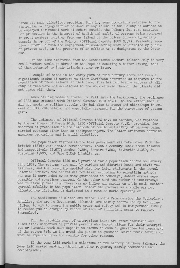 Documented Paper on the Netherlands Antilles for the conference on dempgraphic problems of the area served by The caribbean commission - Page 7