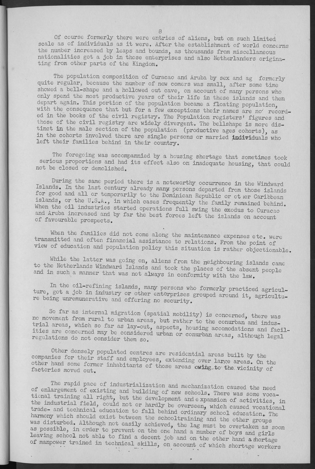 Documented Paper on the Netherlands Antilles for the conference on dempgraphic problems of the area served by The caribbean commission - Page 8