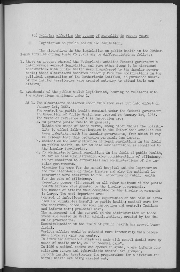 Documented Paper on the Netherlands Antilles for the conference on dempgraphic problems of the area served by The caribbean commission - Page 8