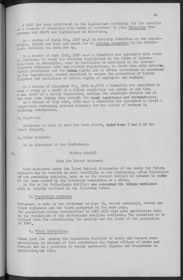 Documented Paper on the Netherlands Antilles for the conference on dempgraphic problems of the area served by The caribbean commission - Page 46