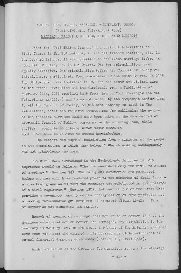 Documented Paper on the Netherlands Antilles for the conference on dempgraphic problems of the area served by The caribbean commission - Page 1
