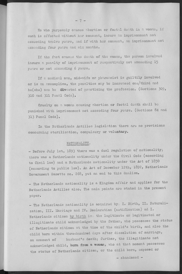 Documented Paper on the Netherlands Antilles for the conference on dempgraphic problems of the area served by The caribbean commission - Page 7