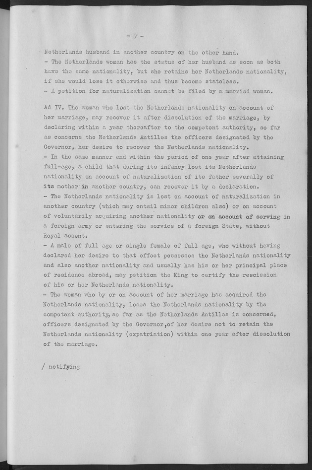 Documented Paper on the Netherlands Antilles for the conference on dempgraphic problems of the area served by The caribbean commission - Page 9