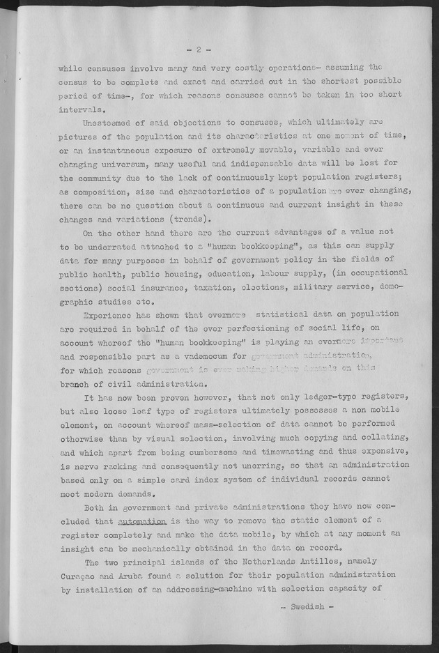 Documented Paper on the Netherlands Antilles for the conference on dempgraphic problems of the area served by The caribbean commission - Page 2