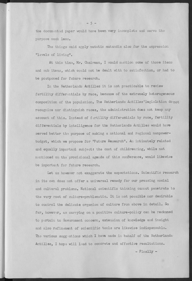 Documented Paper on the Netherlands Antilles for the conference on dempgraphic problems of the area served by The caribbean commission - Page 5