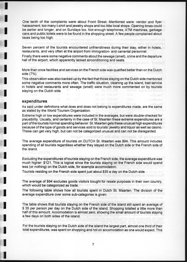 Tourism Survey St.Maarten 1997 - Page 7