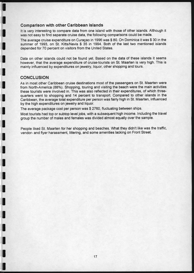 Tourism Survey St.Maarten 1997 - Page 17