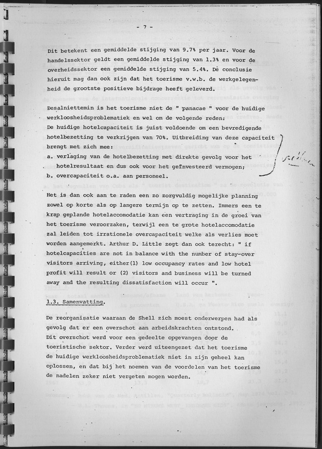 De ontwikkeling van het stay-over toerisme op Curaҫao in de periode tussen 1968 en 1975 - Page 7