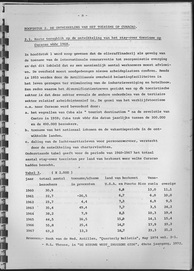 De ontwikkeling van het stay-over toerisme op Curaҫao in de periode tussen 1968 en 1975 - Page 8