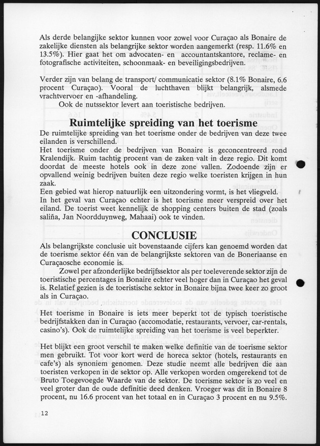 Tourism economic impact survey Bonaire and Curacao 1995 - Page 12