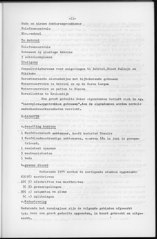 Verslag van de toestand van het eilandgebied Bonaire over het jaar 1974 - Page 11
