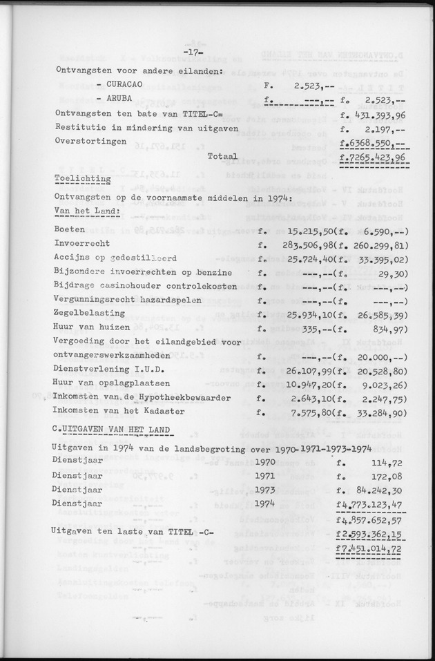 Verslag van de toestand van het eilandgebied Bonaire over het jaar 1974 - Page 17