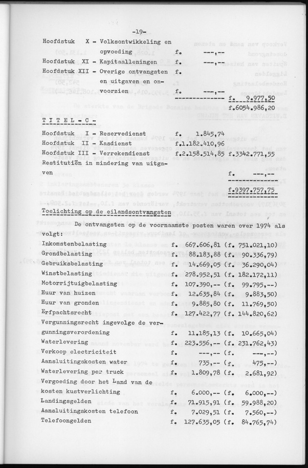 Verslag van de toestand van het eilandgebied Bonaire over het jaar 1974 - Page 19