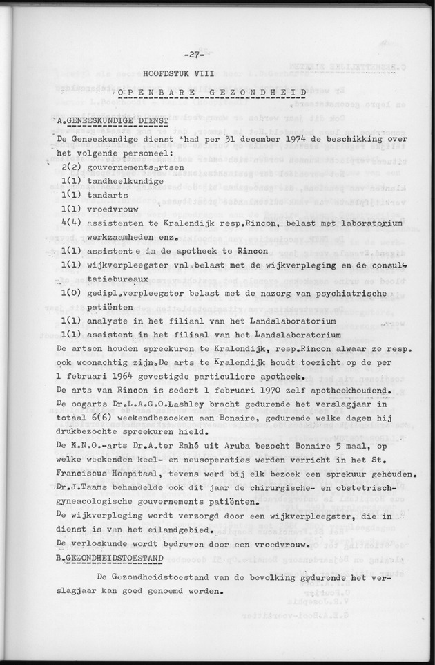 Verslag van de toestand van het eilandgebied Bonaire over het jaar 1974 - Page 27