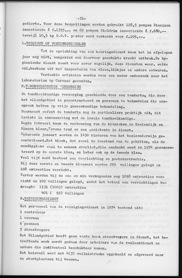 Verslag van de toestand van het eilandgebied Bonaire over het jaar 1974 - Page 31