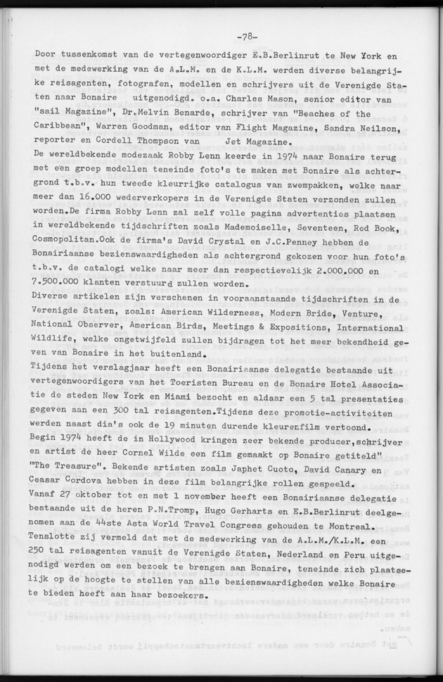 Verslag van de toestand van het eilandgebied Bonaire over het jaar 1974 - Page 78
