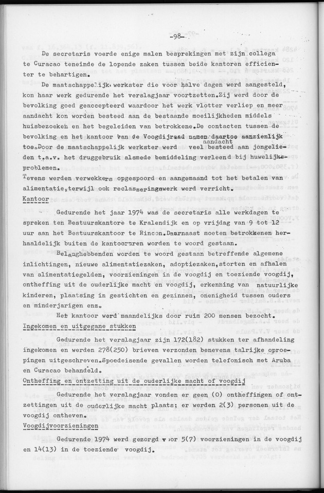 Verslag van de toestand van het eilandgebied Bonaire over het jaar 1974 - Page 98