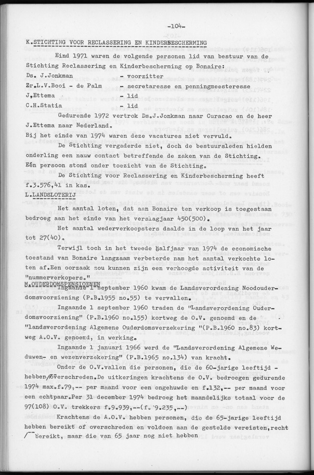 Verslag van de toestand van het eilandgebied Bonaire over het jaar 1974 - Page 104