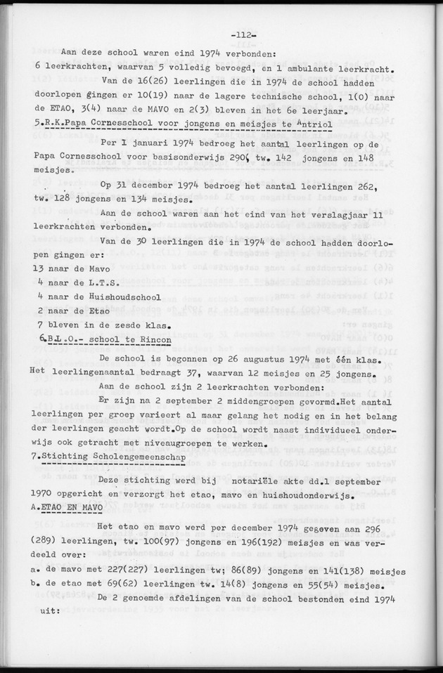 Verslag van de toestand van het eilandgebied Bonaire over het jaar 1974 - Page 112