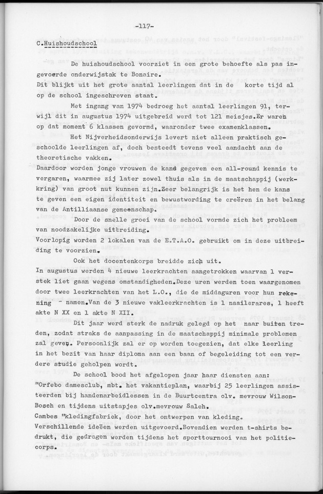 Verslag van de toestand van het eilandgebied Bonaire over het jaar 1974 - Page 117