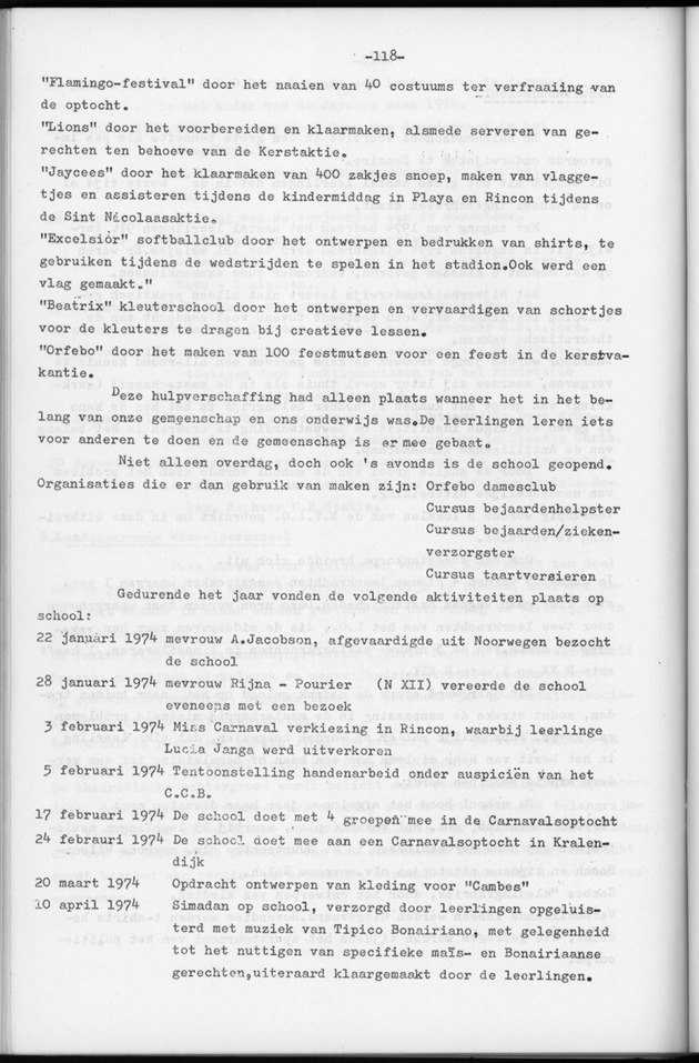 Verslag van de toestand van het eilandgebied Bonaire over het jaar 1974 - Page 118