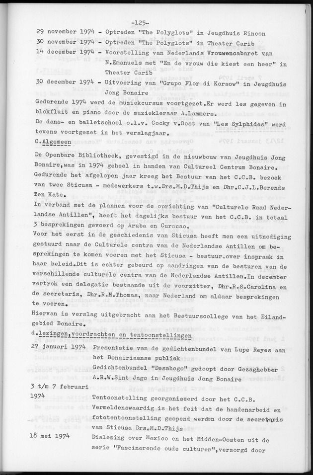 Verslag van de toestand van het eilandgebied Bonaire over het jaar 1974 - Page 125