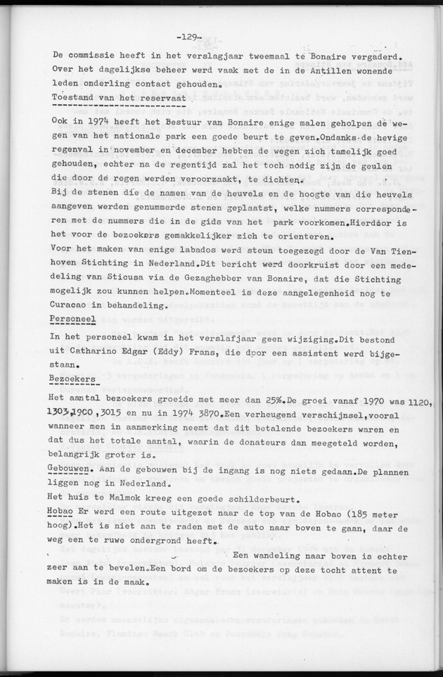 Verslag van de toestand van het eilandgebied Bonaire over het jaar 1974 - Page 129