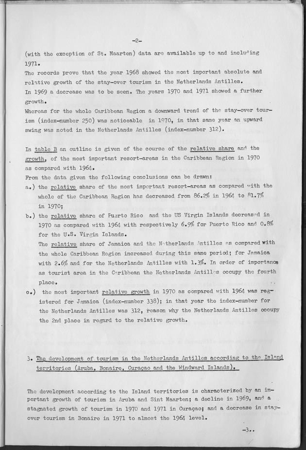The development of tourism in the Netherlands Antilles and a comparison with the Caribbean area of the course of Stay-Over Tourism - Page 2