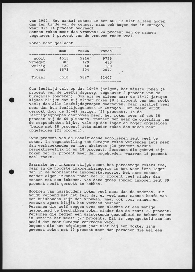 Substance Use survey(SUS) Bonaire 1996 - Page 3