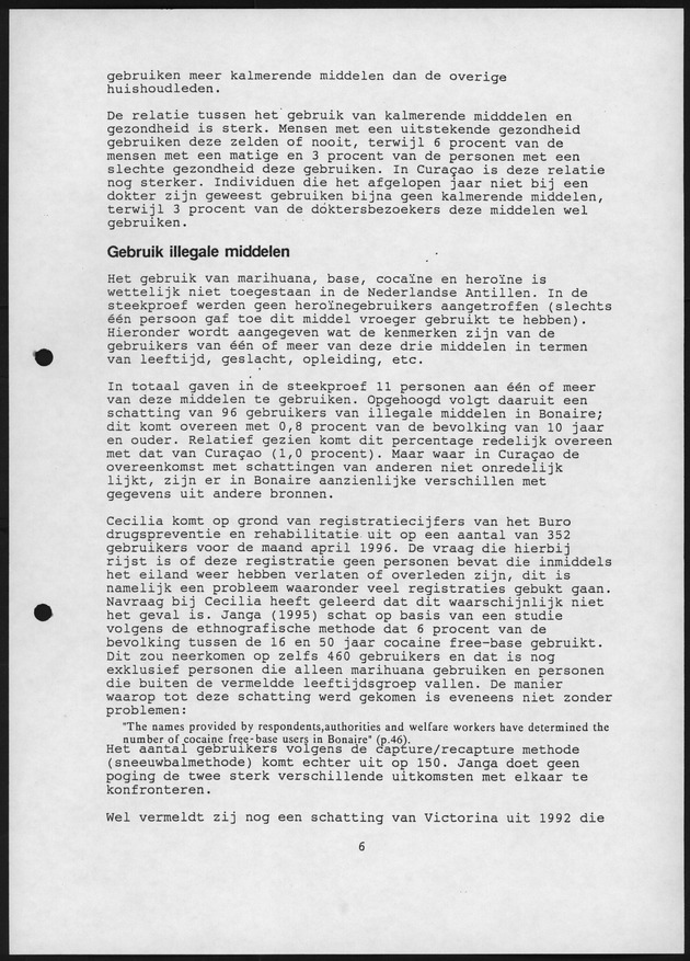 Substance Use survey(SUS) Bonaire 1996 - Page 6