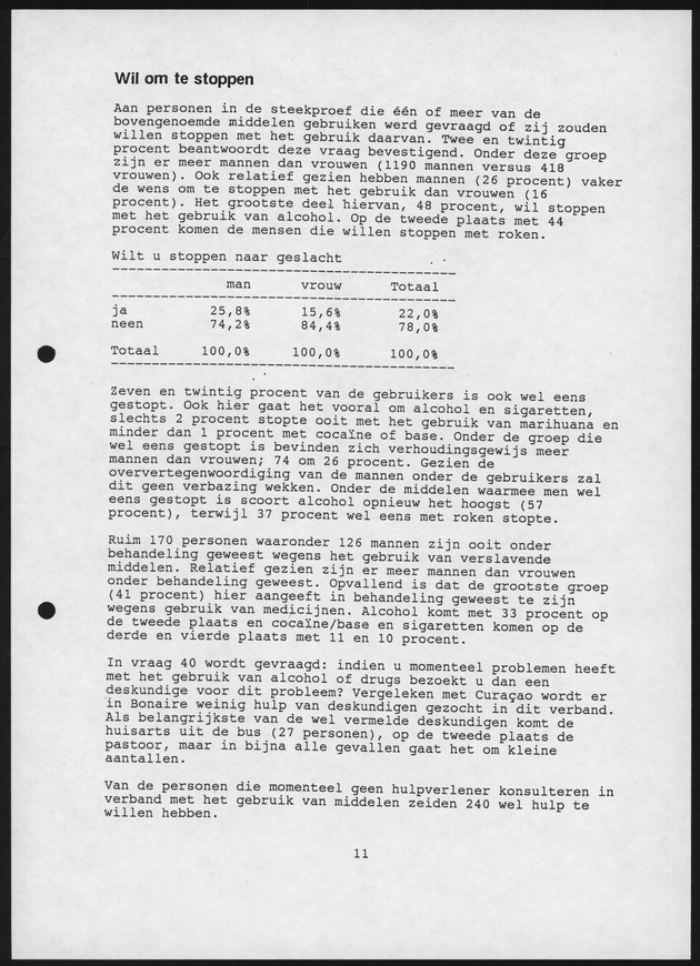 Substance Use survey(SUS) Bonaire 1996 - Page 11