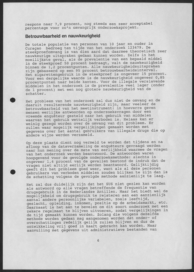 Substance Use survey(SUS) Curacao 1996 - Page 6