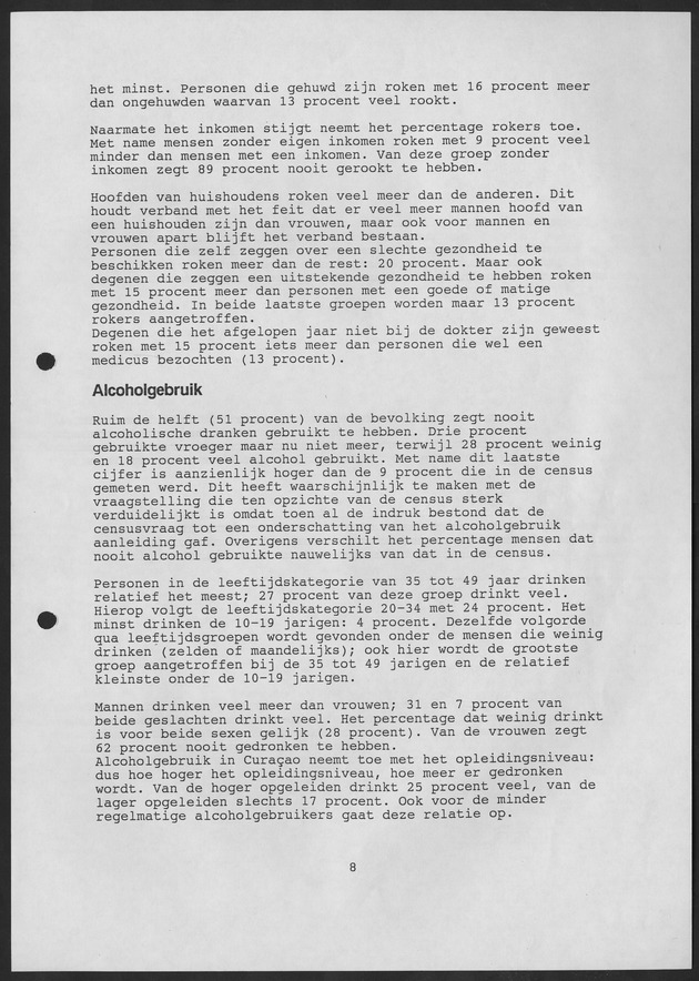 Substance Use survey(SUS) Curacao 1996 - Page 8