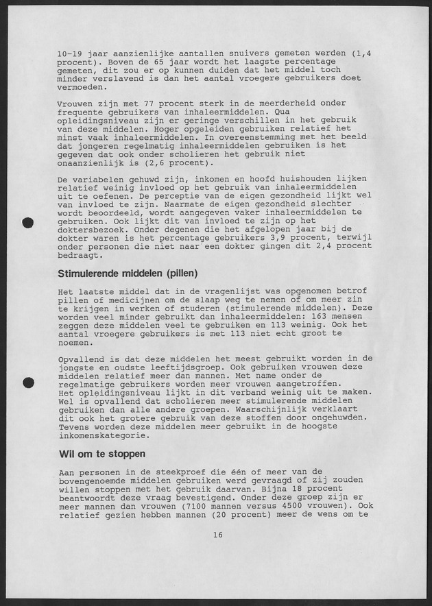 Substance Use survey(SUS) Curacao 1996 - Page 16