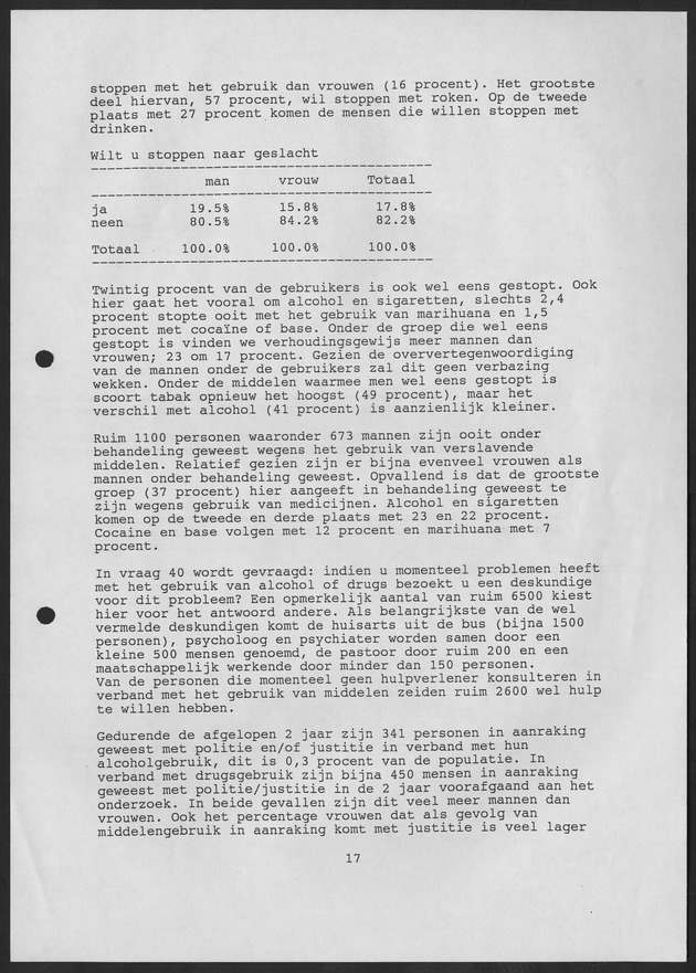 Substance Use survey(SUS) Curacao 1996 - Page 17