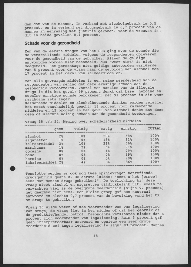 Substance Use survey(SUS) Curacao 1996 - Page 18