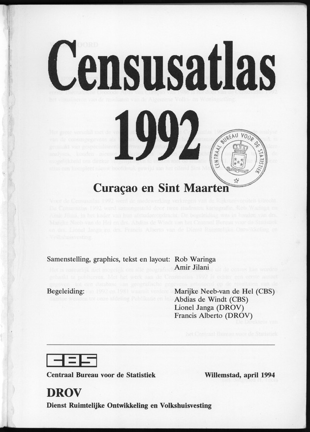 Censusatlas 1992 - Title Page