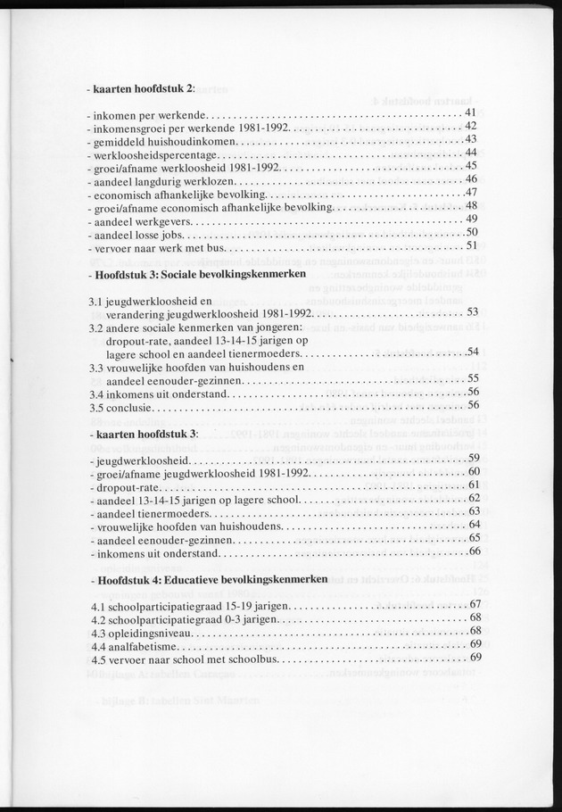 Censusatlas 1992 - inhoudsopgave